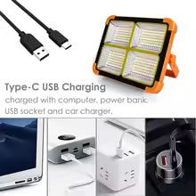 High-brightness Solar Led Flood Light With Power Bank (1 Pc), Solar LED Flood Light – High Power 4-Panel Rechargeable Outdoor Lamp with USB Charging, Waterproof IP66, Charge Mobile