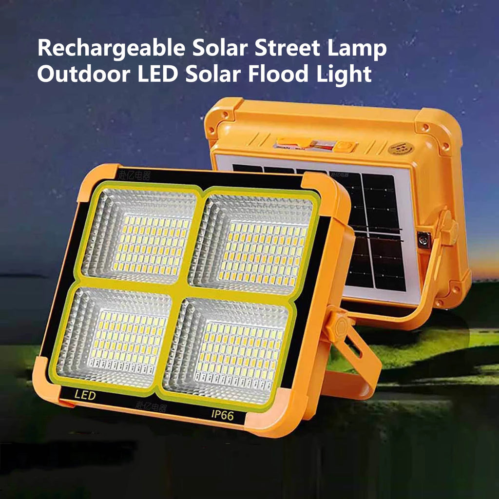 High-brightness Solar Led Flood Light With Power Bank (1 Pc), Solar LED Flood Light – High Power 4-Panel Rechargeable Outdoor Lamp with USB Charging, Waterproof IP66, Charge Mobile